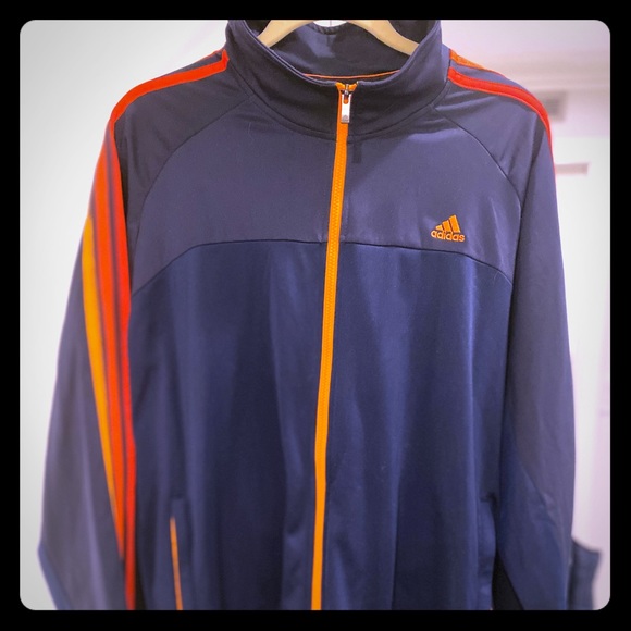 adidas jacket orange stripes